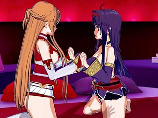 Sword Art Online - Asuna X Yuuki Threesome